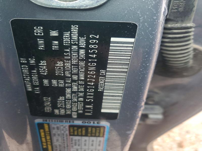 Продажа на аукционе авто 2022 Kia K5, vin: 5XXG14J26NG145892, номер лота: 58829916