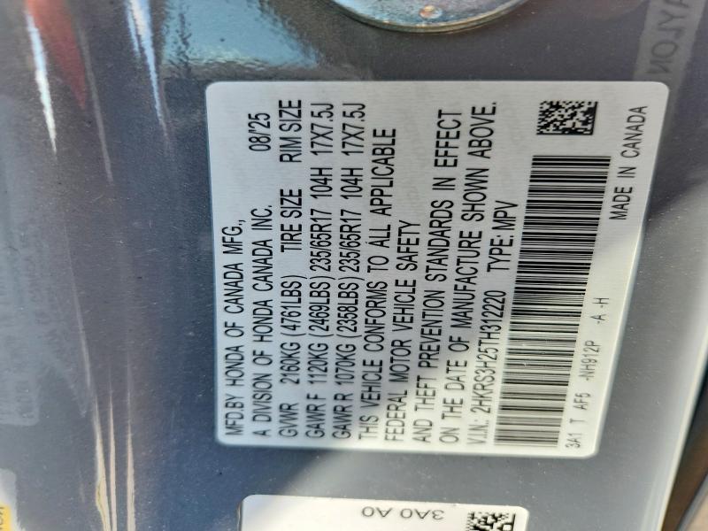 Продажа на аукционе авто 2026 Honda Cr-v, vin: 2HKRS3H25TH312220, номер лота: 55777526