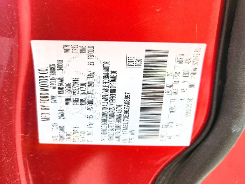 2006 Ford Explorer მანქანა იყიდება აუქციონზე, vin: 1FMEU73E96ZA08897, აუქციონის ნომერი: 57912826