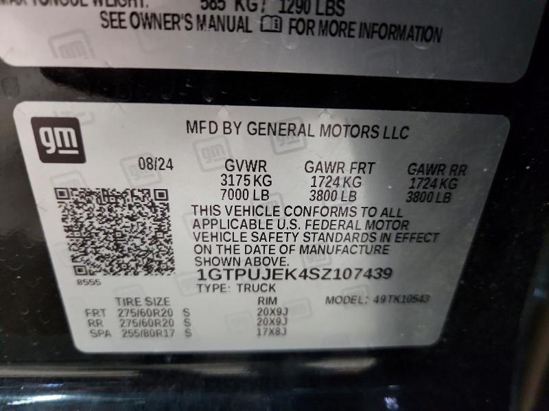 58777456 :رقم المزاد ، 1GTPUJEK4SZ107439 vin ، 2025 Gmc Sierra مزاد بيع