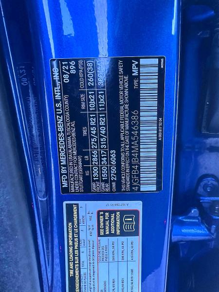 Auction sale of the 2021 Mercedes-benz Gle, vin: 4JGFB4JB4MA546386, lot number: 58087066