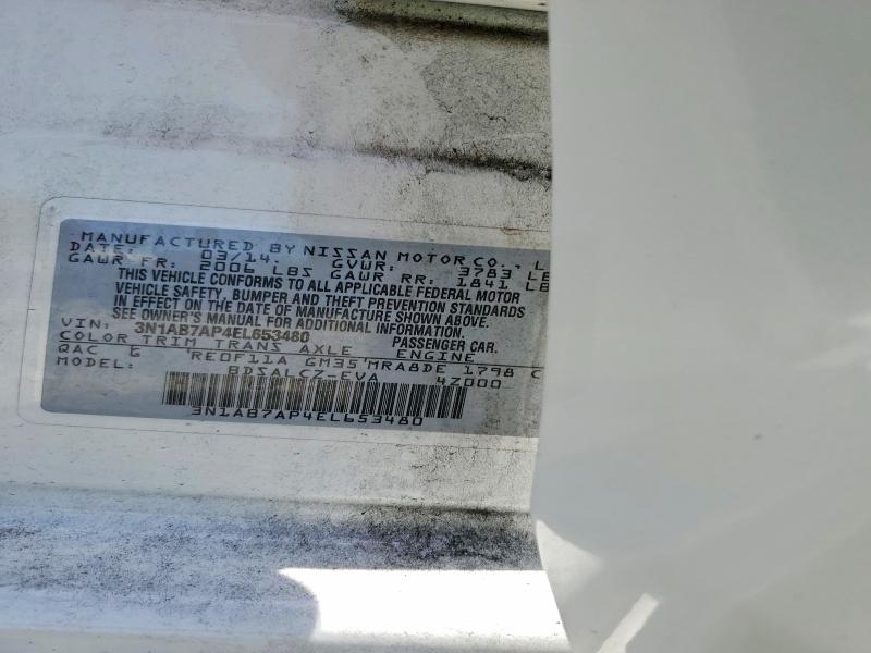 2014 Nissan Sentra მანქანა იყიდება აუქციონზე, vin: 3N1AB7AP4EL653480, აუქციონის ნომერი: 55760306