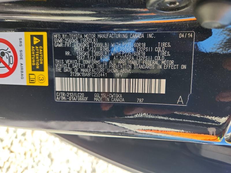 56804146 :رقم المزاد ، 2T2BK1BA8FC255441 vin ، 2015 Lexus Rx 350 مزاد بيع