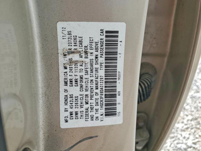 56747476 :رقم المزاد ، 1HGCR3F89DA013297 vin ، 2013 Honda Accord مزاد بيع