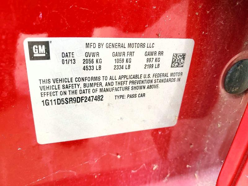 Продаж на аукціоні авто 2013 Chevrolet Malibu, vin: 1G11D5SR9DF247482, номер лоту: 57269386