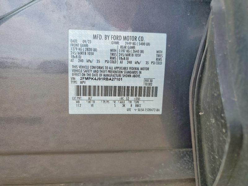 Продажа на аукционе авто 2024 Ford Edge, vin: 2FMPK4J91RBA27101, номер лота: 57259156