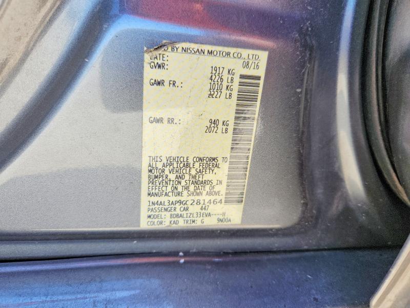 Aukcja sprzedaży 2016 Nissan Altima S, vin: 1N4AL3AP9GC281464, numer aukcji: 57318386