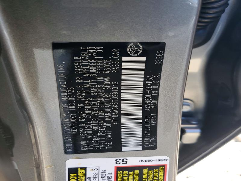 Продаж на аукціоні авто 2026 Toyota Camry, vin: 4T1DAACK5TU294313, номер лоту: 57528616