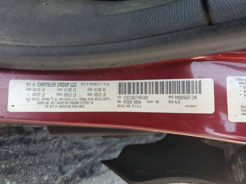 Aukcja sprzedaży 2015 Chrysler 200, vin: 1C3CCCBG1FN551831, numer aukcji: 57250556