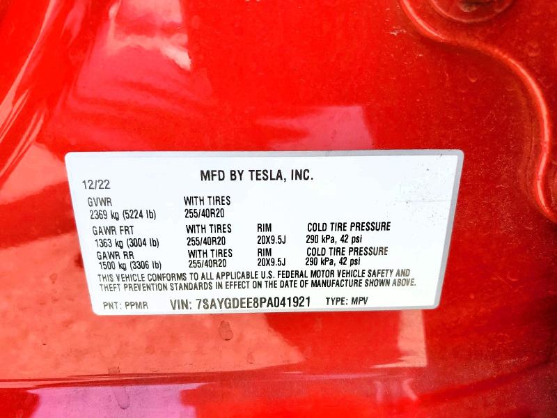 56084176 :رقم المزاد ، 7SAYGDEE8PA041921 vin ، 2023 Tesla Model Y مزاد بيع