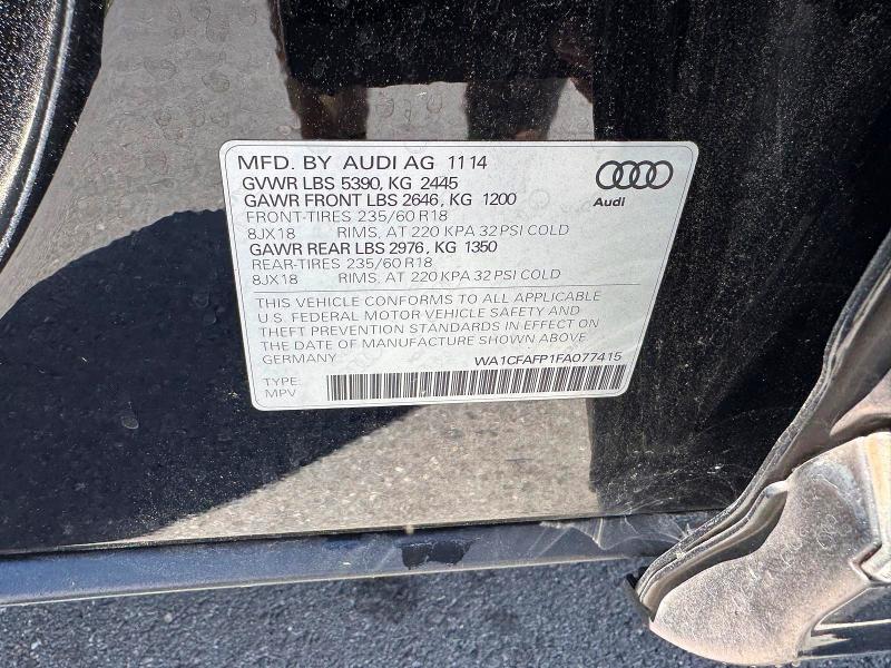 Продажа на аукционе авто 2015 Audi Q5, vin: WA1CFAFP1FA077415, номер лота: 57440336