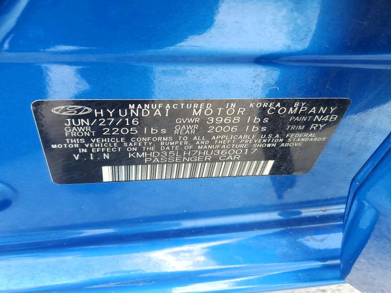 Aukcja sprzedaży 2017 Hyundai Elantra Gt, vin: KMHD35LH7HU360017, numer aukcji: 58371856