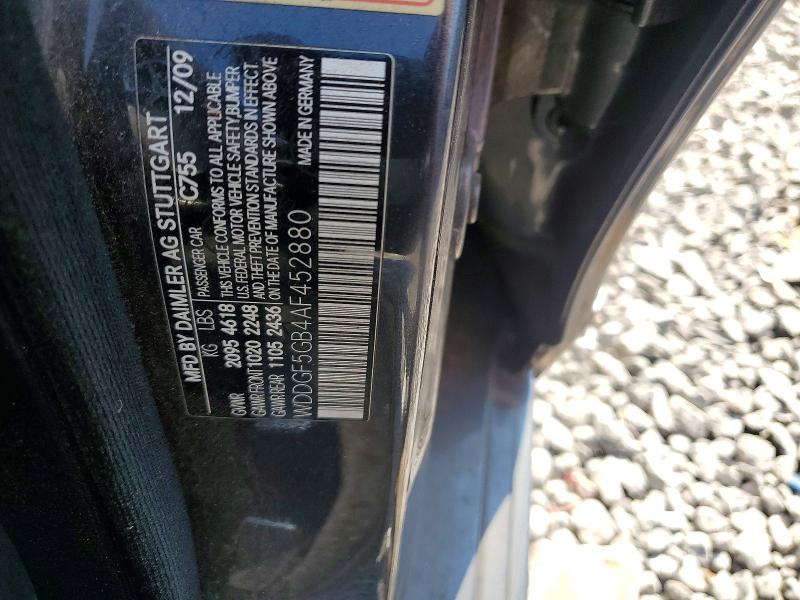 2010 Mercedes-benz C მანქანა იყიდება აუქციონზე, vin: WDDGF5GB4AF452880, აუქციონის ნომერი: 56284276