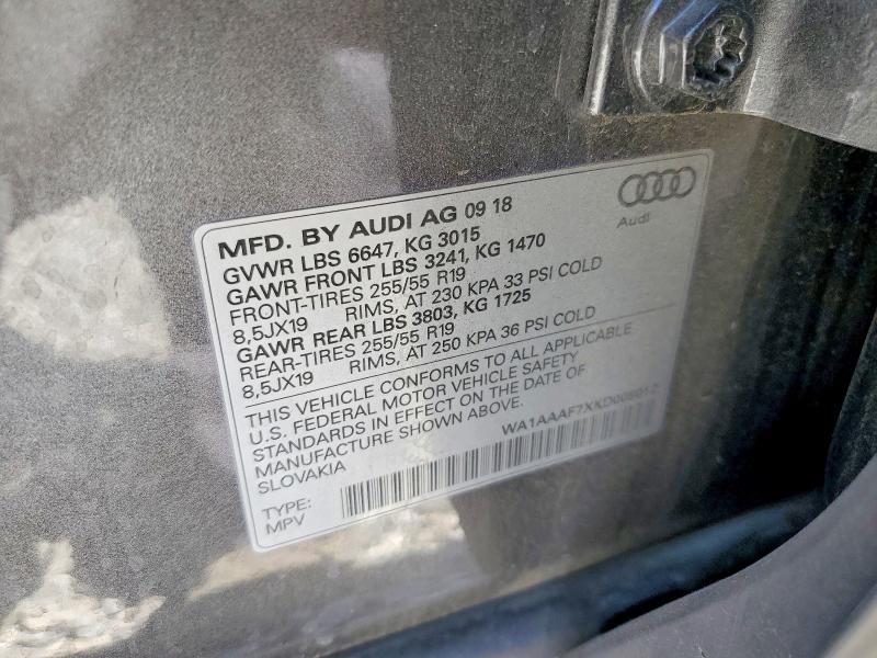 Aukcja sprzedaży 2019 Audi Q7, vin: WA1AAAF7XKD008012, numer aukcji: 56359926