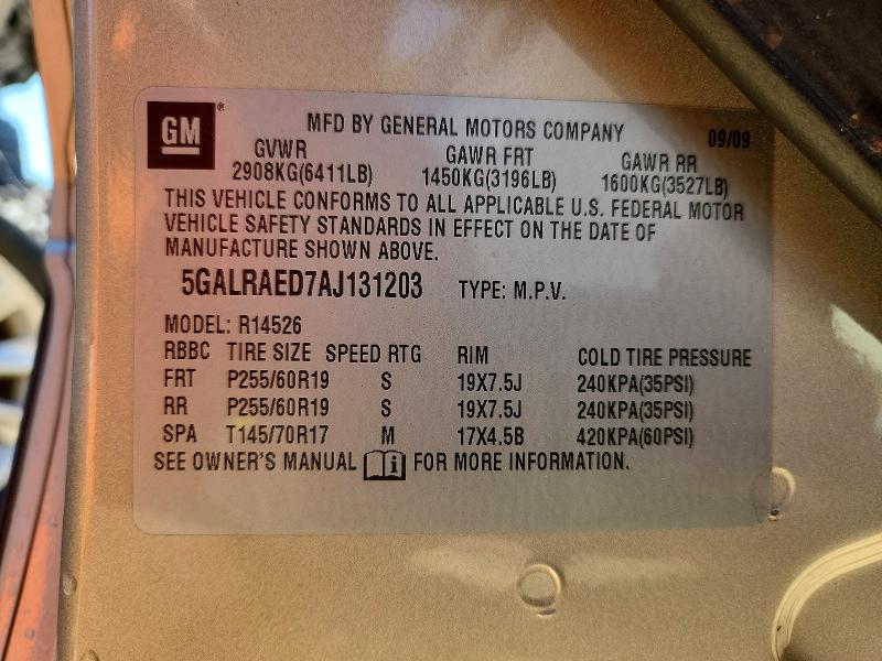 Aukcja sprzedaży 2010 Buick Enclave, vin: 5GALRAED7AJ131203, numer aukcji: 56035406
