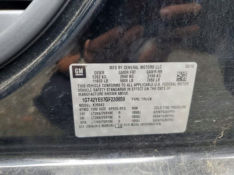 Aukcja sprzedaży 2016 Gmc Sierra, vin: 1GT42YE87GF230859, numer aukcji: 59008856
