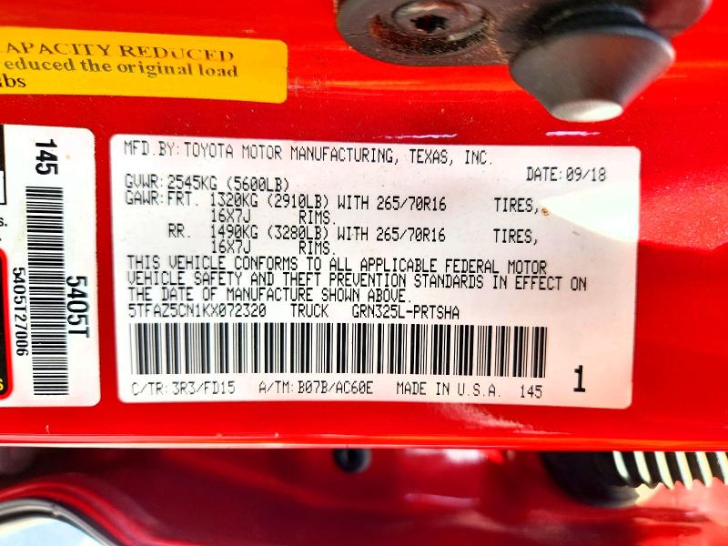 Aukcja sprzedaży 2019 Toyota Tacoma, vin: 5TFAZ5CN1KX072320, numer aukcji: 53013896