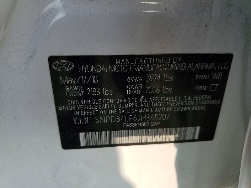 Aukcja sprzedaży 2018 Hyundai Elantra, vin: 5NPD84LF6JH365207, numer aukcji: 58889586