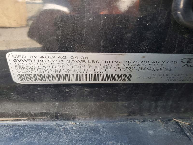 Продажа на аукционе авто 2008 Audi A6, vin: WAUEH74F78N137082, номер лота: 57609776