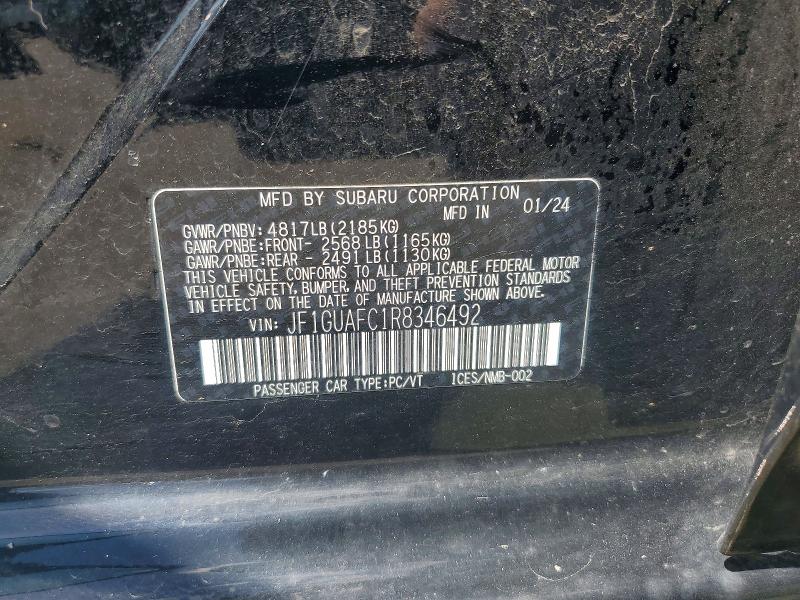 2024 Subaru Impreza მანქანა იყიდება აუქციონზე, vin: JF1GUAFC1R8346492, აუქციონის ნომერი: 55968526