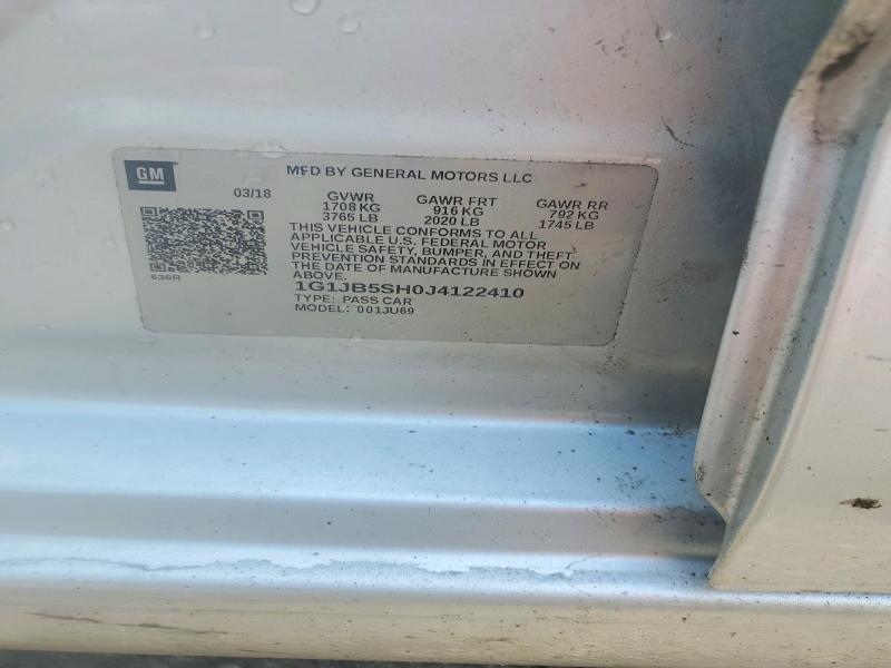 Продажа на аукционе авто 2018 Chevrolet Sonic, vin: 1G1JB5SH0J4122410, номер лота: 56172716