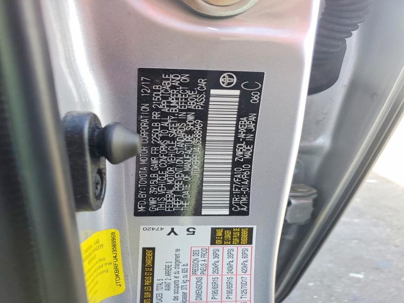 Aukcja sprzedaży 2018 Toyota Prius, vin: JTDKBRFU4J3588969, numer aukcji: 57909556