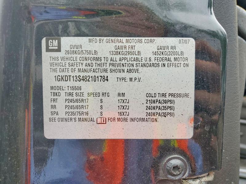 Aukcja sprzedaży 2008 Gmc Envoy, vin: 1GKDT13S482101784, numer aukcji: 59049796