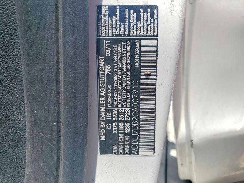 Aukcja sprzedaży 2012 Mercedes-benz Cls, vin: WDDLJ7DB2CA007910, numer aukcji: 58107916