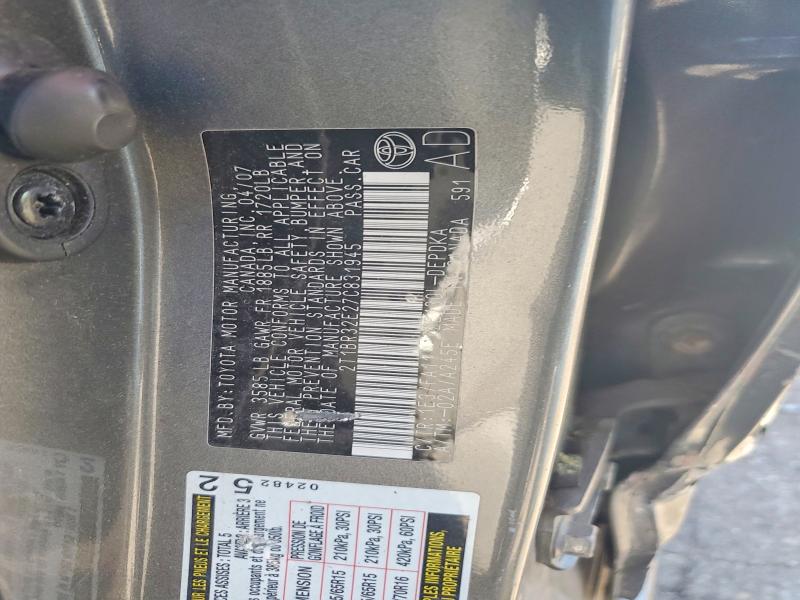 55569506 :رقم المزاد ، 2T1BR32E27C831945 vin ، 2007 Toyota Corolla مزاد بيع