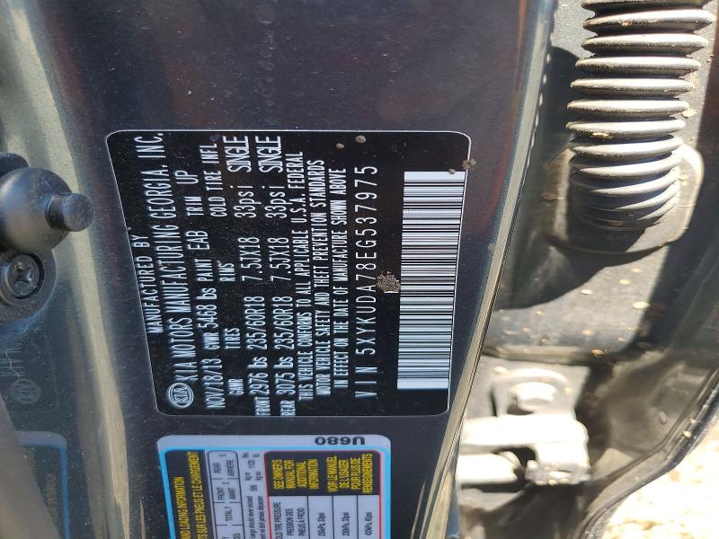 Aukcja sprzedaży 2014 Kia Sorento, vin: 5XYKUDA78EG537975, numer aukcji: 58817706