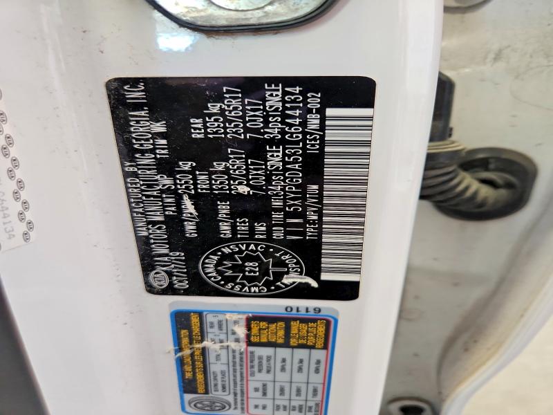 58993126 :رقم المزاد ، 5XYPGDA53LG644134 vin ، 2020 Kia Sorento مزاد بيع