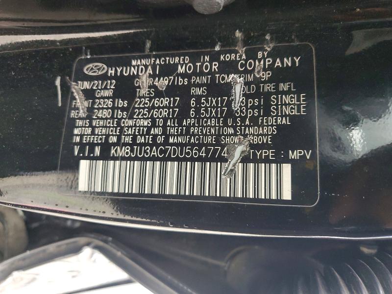 Aukcja sprzedaży 2013 Hyundai Tucson, vin: KM8JU3AC7DU564774, numer aukcji: 56417616