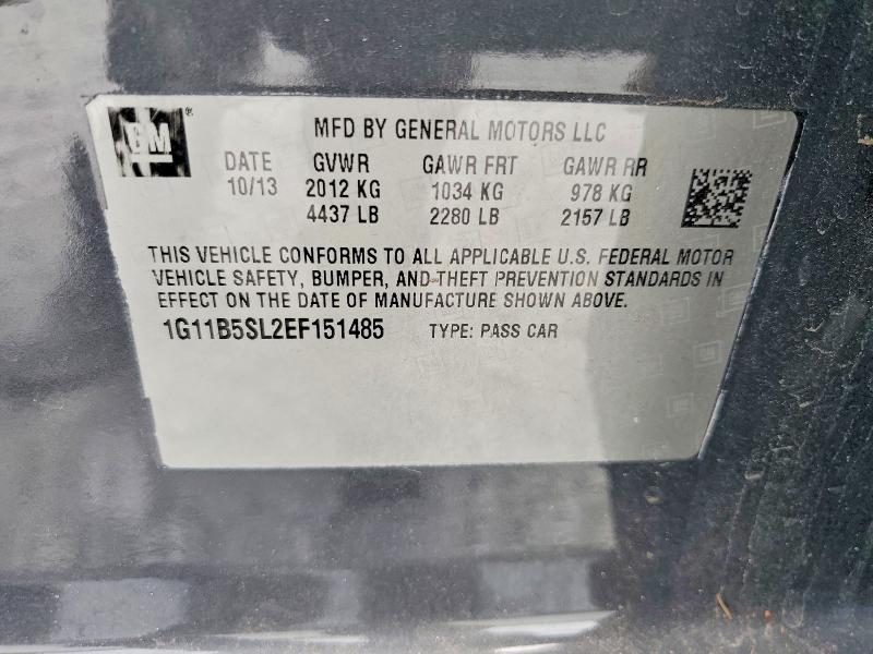 2014 Chevrolet Malibu მანქანა იყიდება აუქციონზე, vin: 1G11H5SL4EF192859, აუქციონის ნომერი: 56678106