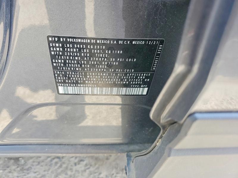 Продажа на аукционе авто 2022 Volkswagen Tiguan, vin: 3VV2B7AX1NM050659, номер лота: 56493816