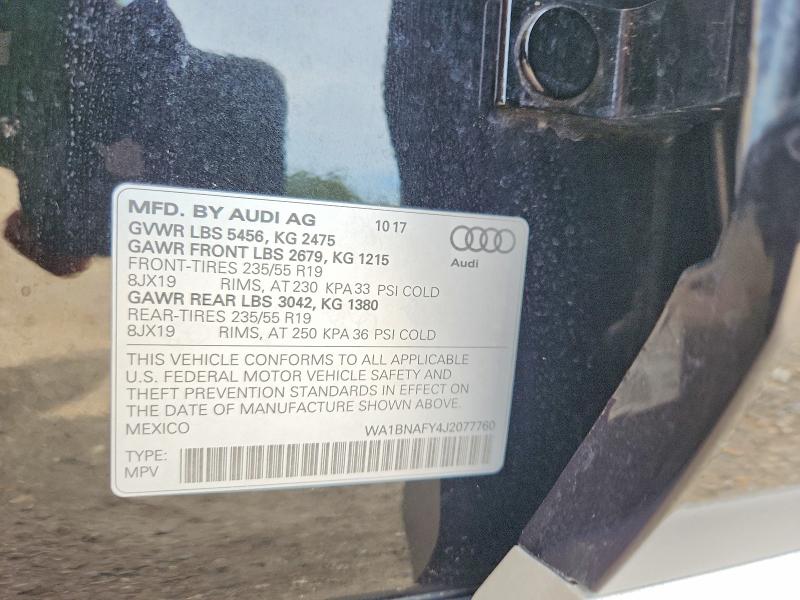 Продаж на аукціоні авто 2018 Audi Q5, vin: WA1BNAFY4J2077760, номер лоту: 56081126