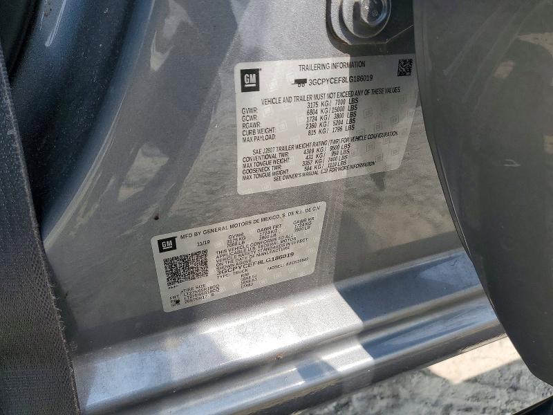 Aukcja sprzedaży 2020 Chevrolet Silverado, vin: 3GCPYCEF8LG186019, numer aukcji: 58756276