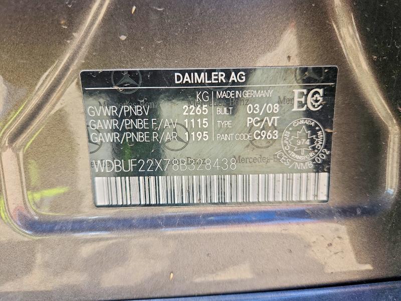 Продажа на аукционе авто 2008 Mercedes-benz E, vin: WDBUF22X78B328438, номер лота: 58215676