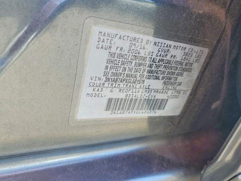 Продажа на аукционе авто 2016 Nissan Sentra, vin: 3N1AB7APXGL681576, номер лота: 55791316