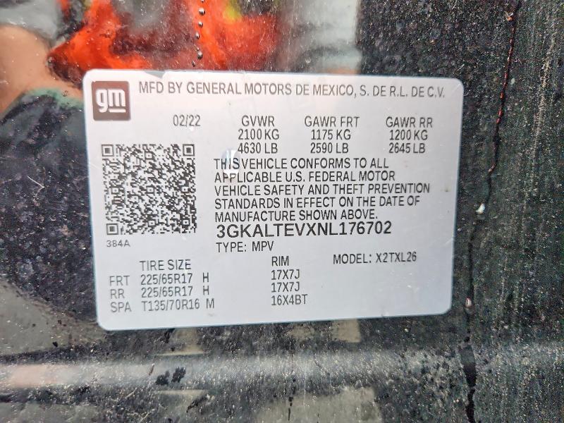 54723956 :رقم المزاد ، 3GKALTEVXNL176702 vin ، 2022 Gmc Terrain مزاد بيع