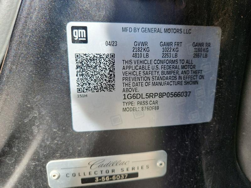56840626 :رقم المزاد ، 1G6DL5RP8P0566037 vin ، 2023 Cadillac Ct4-v مزاد بيع