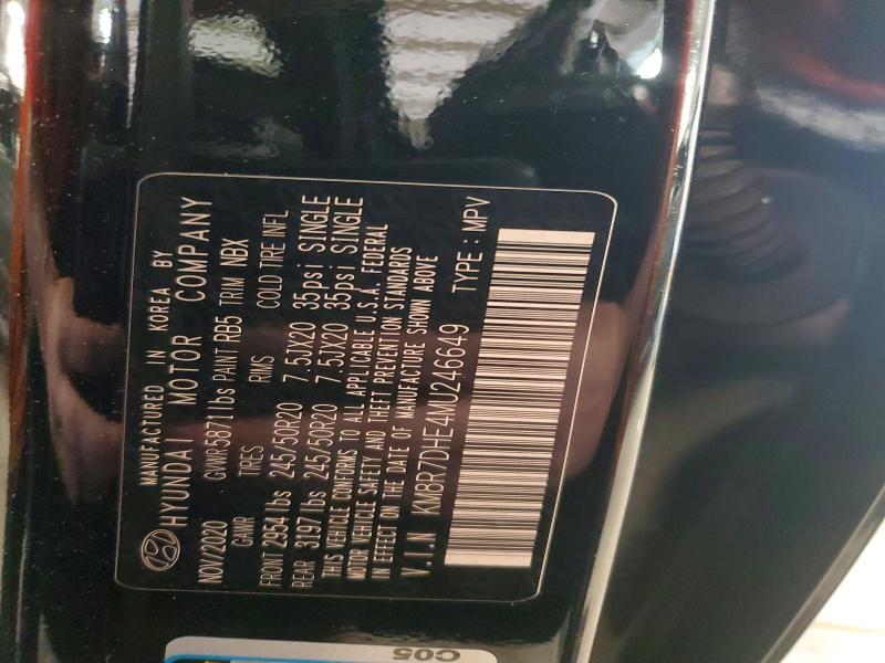 58970996 :رقم المزاد ، KM8R7DHE4MU246649 vin ، 2021 Hyundai Palisade مزاد بيع