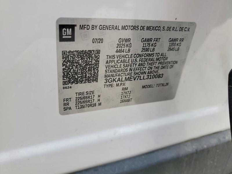 58634096 :رقم المزاد ، 3GKALMEV7LL310083 vin ، 2020 Gmc Terrain مزاد بيع