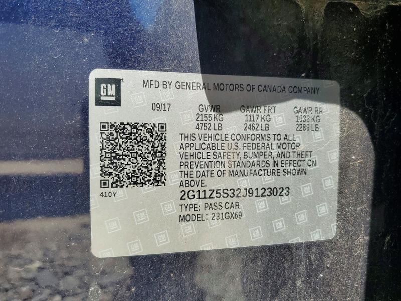 Aukcja sprzedaży 2018 Chevrolet Impala, vin: 2G11Z5S32J9123023, numer aukcji: 56045686