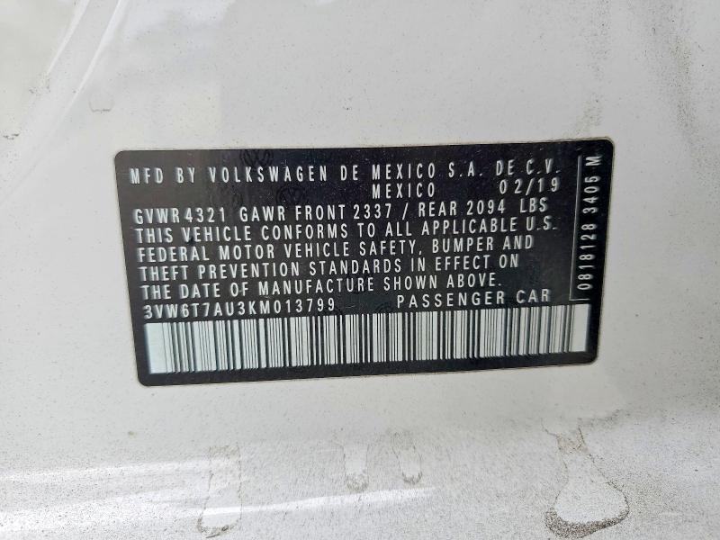 Продаж на аукціоні авто 2019 Volkswagen Gti, vin: 3VW6T7AU3KM013799, номер лоту: 58746196