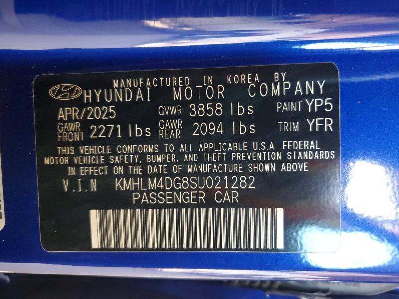 Aukcja sprzedaży 2025 Hyundai Elantra, vin: KMHLM4DG8SU021282, numer aukcji: 57911886