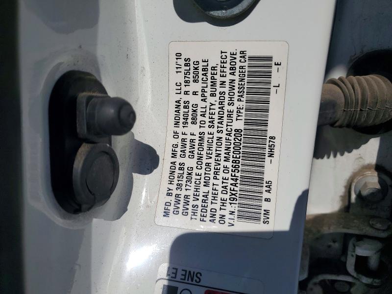 Продаж на аукціоні авто 2011 Honda Civic, vin: 19XFA4F56BE000208, номер лоту: 55993966