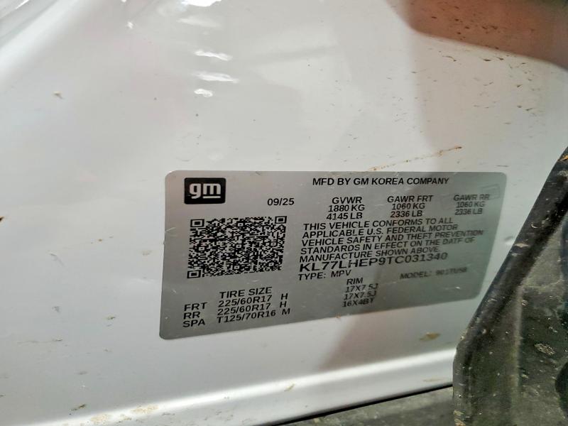 Aukcja sprzedaży 2026 Chevrolet Trax, vin: KL77LHEP9TC031340, numer aukcji: 57420646