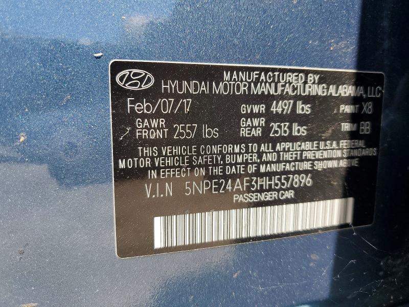 Продажа на аукционе авто 2017 Hyundai Sonata, vin: 5NPE24AF3HH557896, номер лота: 57317196