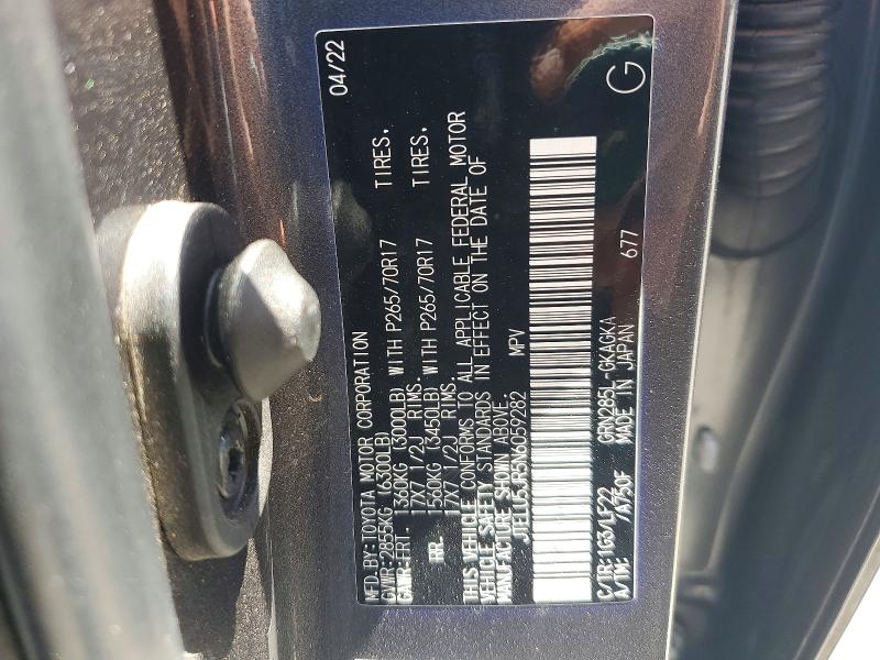 Aukcja sprzedaży 2022 Toyota 4runner, vin: JTELU5JR5N6059282, numer aukcji: 56289086