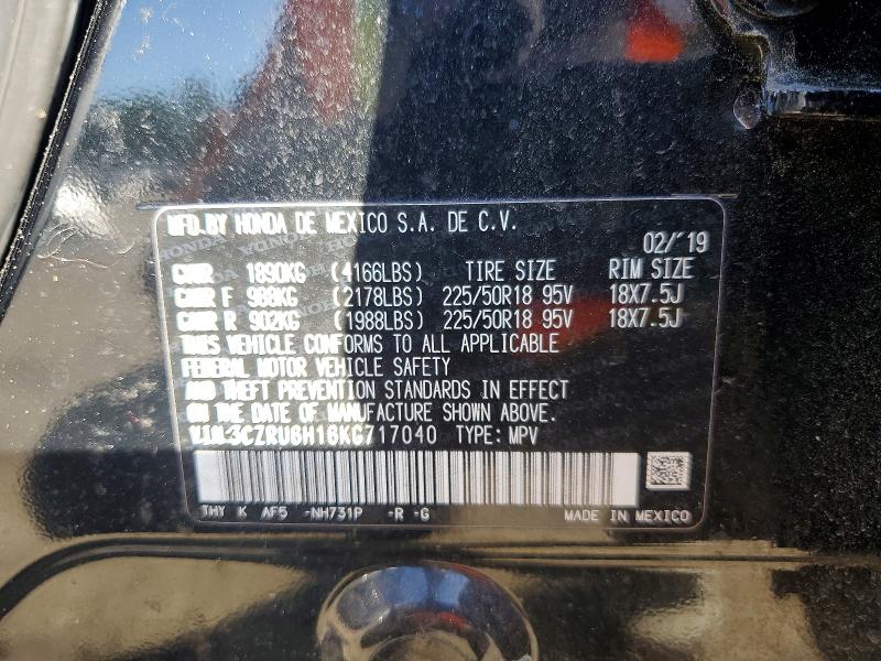 55741616 :رقم المزاد ، 3CZRU6H16KG717040 vin ، 2019 Honda Hr-v مزاد بيع